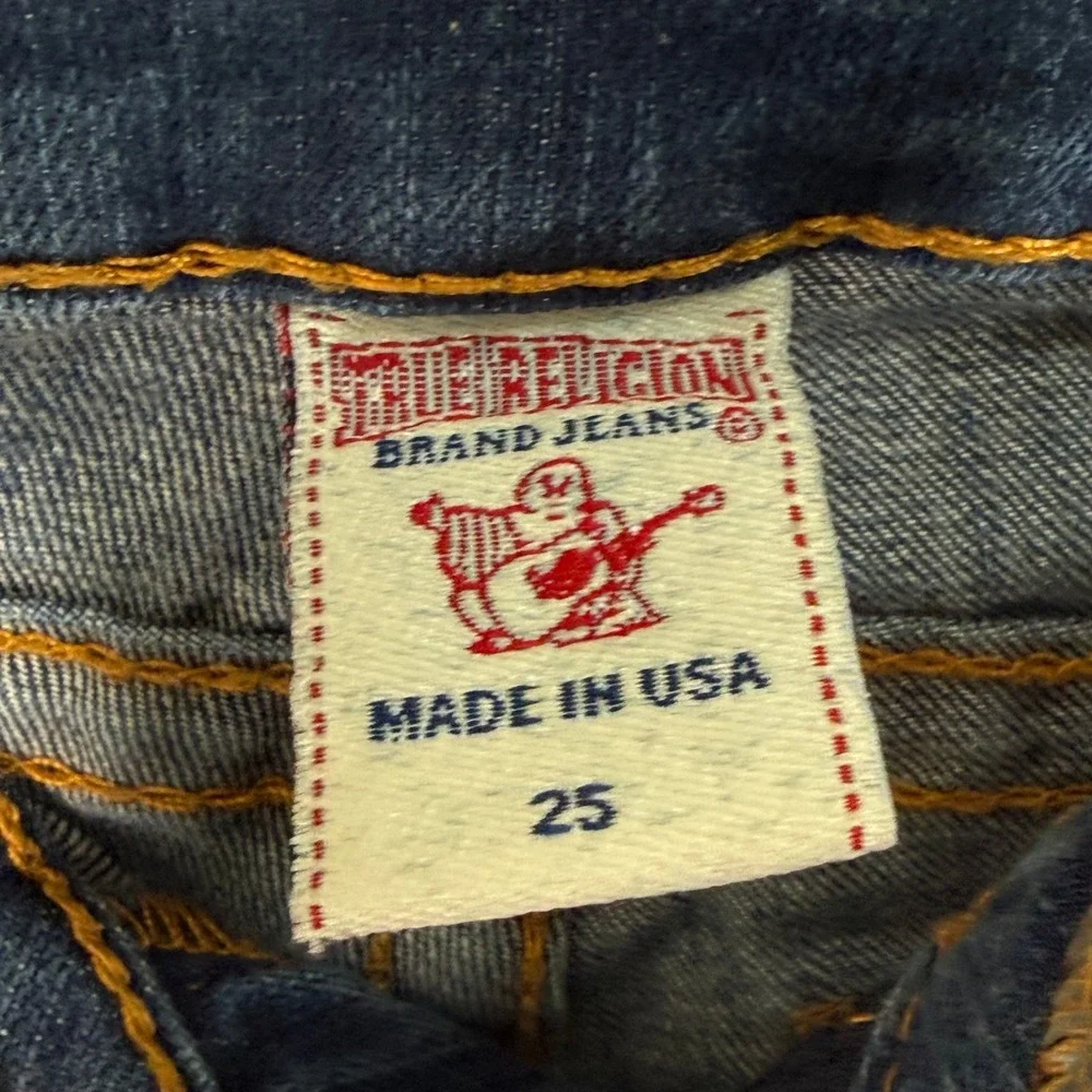 True Religion Becky Bootcut Jeans Blue Low Rise W26 L33 Made in USA WQ1564E67 - Picture 10 of 16